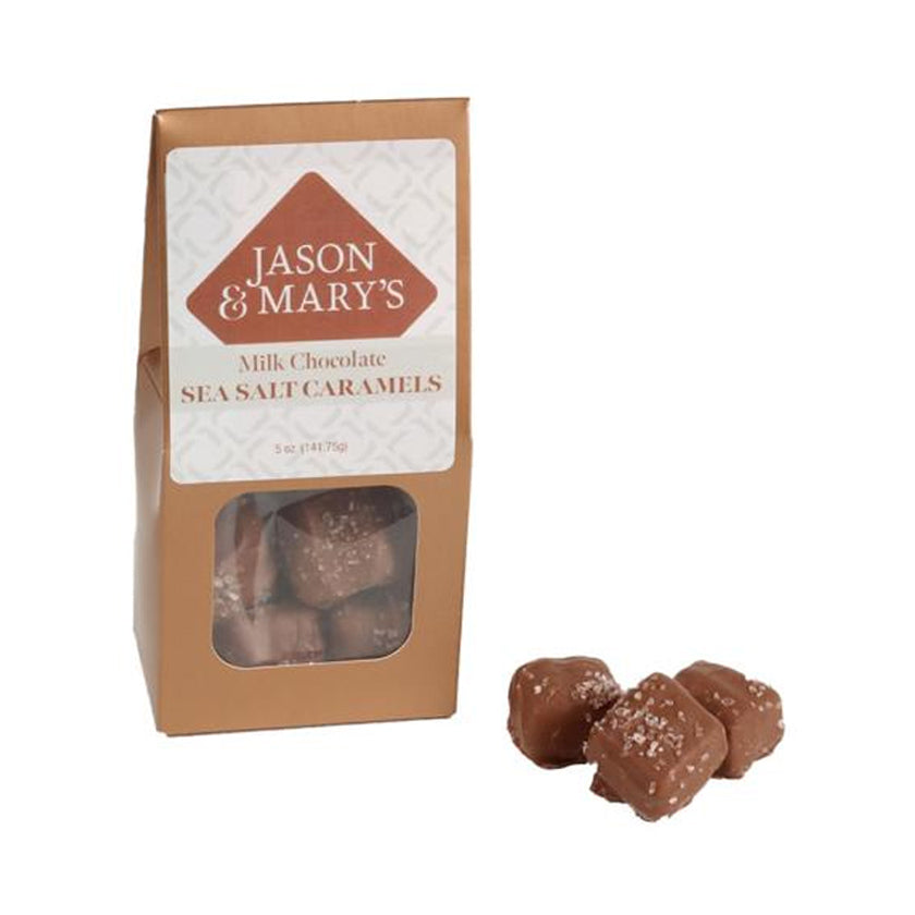 Jason & Mary's - GABLE BOXES - sea salt caramels in milk chocolate - 5oz