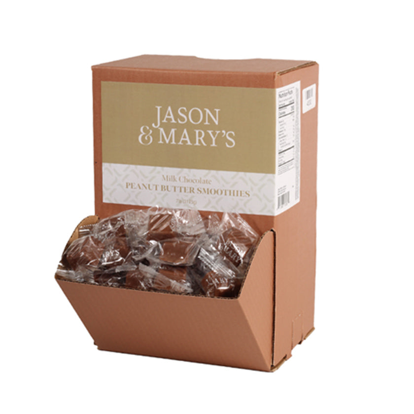 Jason & Mary's - GRAVITY FEED BOX - Milk peanut butter smoothies, bite size cello wrap - 7lbs