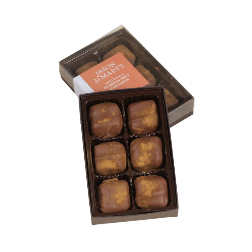 Jason &amp; Mary's - Petite Gift Boxes - Milk Chocolate pumpkin spice caramels - 3oz
