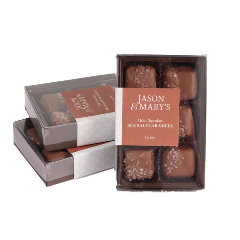 Jason & Mary's - Petite Gift Boxes - Milk Chocolate sea salt caramels - 3oz