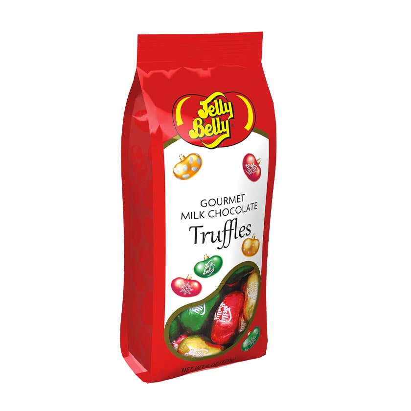 Jelly Belly® Christmas Gift Bags - Gourmet Milk Chocolate Truffles 6oz
