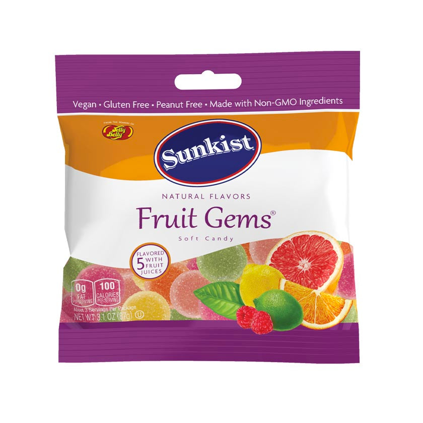 Jelly Belly® Mason Jars & Sunkist® - Sunkist® Fruit Gems 3.1oz Bag