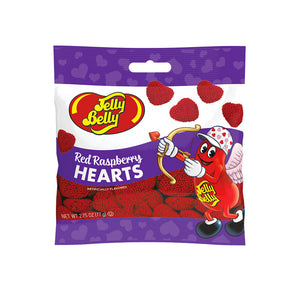 Jelly Belly® Valentine's - Red Raspberry Hearts Grab & Go® Bag