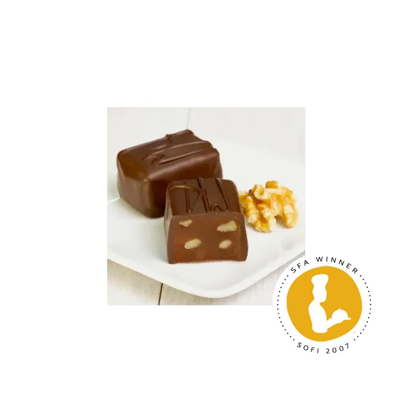 John Kelly Chocolates - Truffle Fudge 1.7oz Bars - Dark Chocolate with Walnuts (Bulk)
