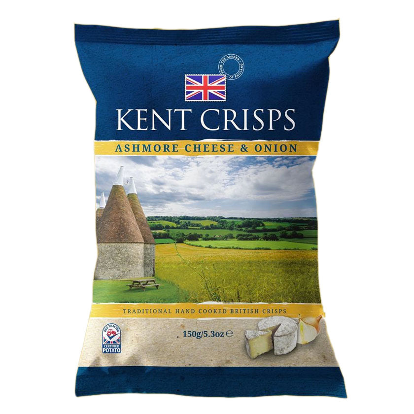 Kent Crisps - Ashmore Cheese &amp; Onion Hand Cooked Crisps 150g