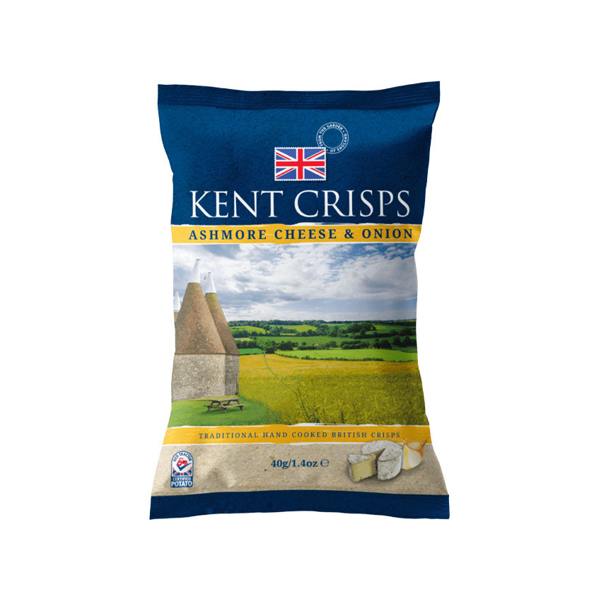 Kent Crisps - Ashmore Cheese &amp; Onion Hand Cooked Crisps 40g