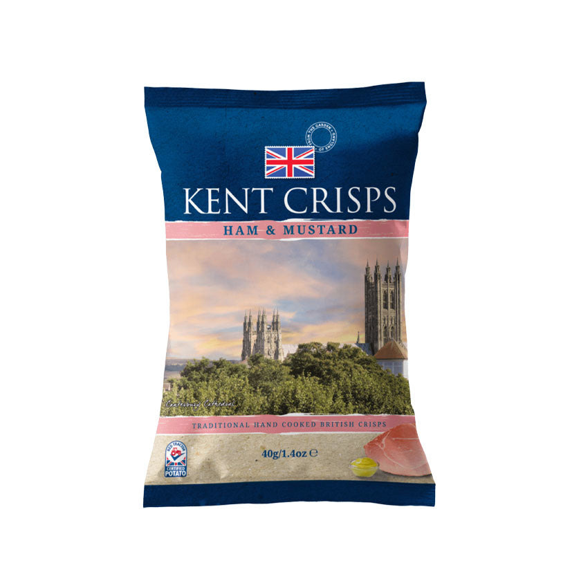 Kent Crisps - Ham and Mustard Hand Cooked Crisps 40g