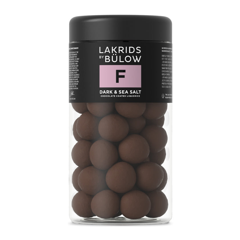 Lakrids by Bulow - Chocolate Coated Licorice - DARK &amp; SEA SALT - REGULAR F - 295g