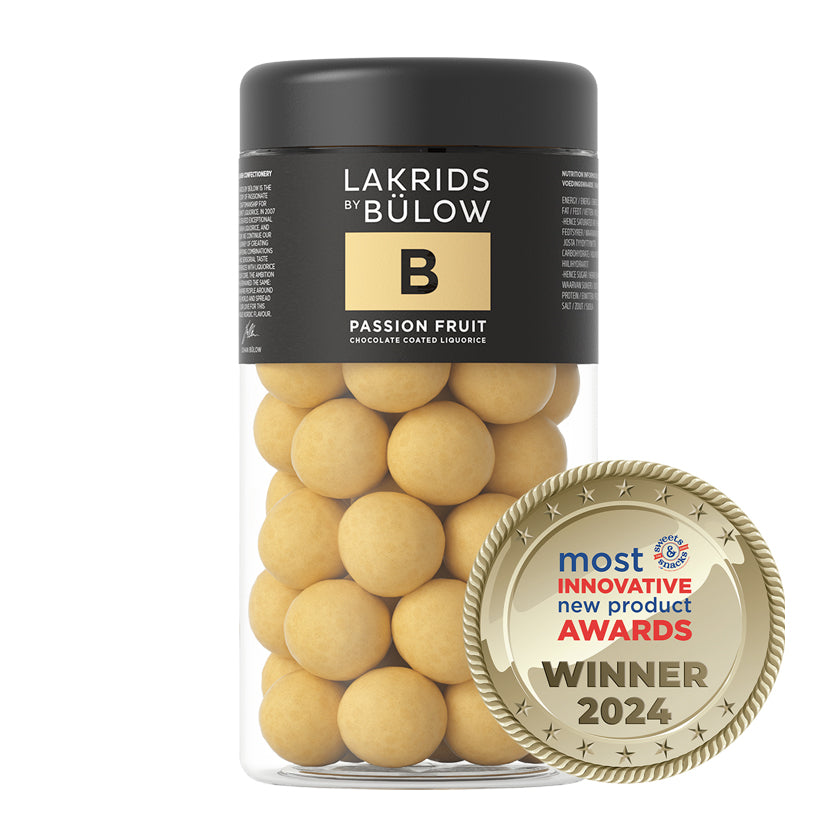 Lakrids by Bulow - Chocolate Coated Licorice - PASSION FRUIT - REGULAR B - 295g