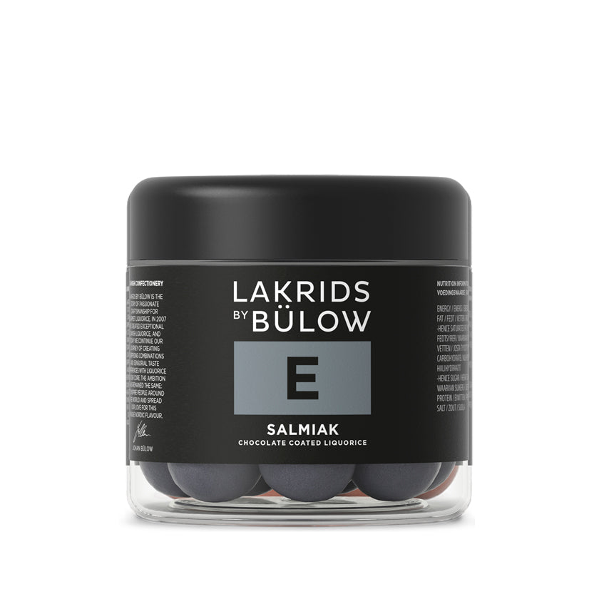 Lakrids by Bulow - Chocolate Coated Licorice - SALMIAK - SMALL E - 125g