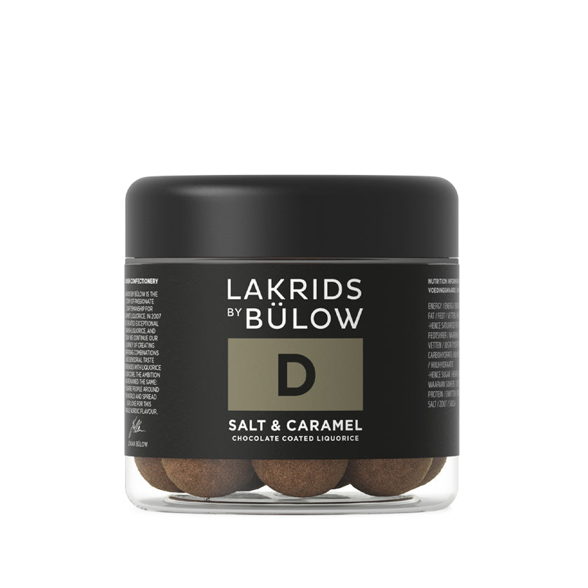 Lakrids by Bulow - Chocolate Coated Licorice - SALT &amp; CARAMEL - SMALL D - 125g