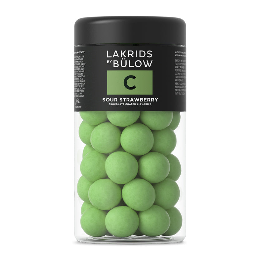 Lakrids by Bulow - Chocolate Coated Licorice - SOUR STRAWBERRY - REGULAR C - 295g