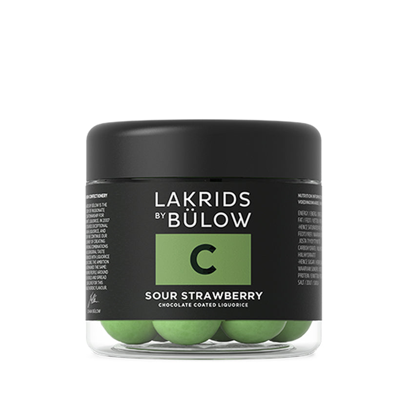 Lakrids by Bulow - Chocolate Coated Licorice - SOUR STRAWBERRY - SMALL C - 125g
