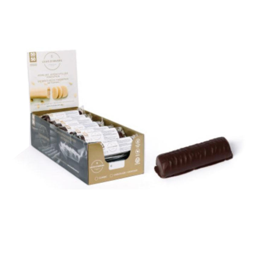 Louis D'Anvers - Dark Chocolate enrobed Pure Marzipan flow-packed loaf 3.5oz (50% Almonds)
