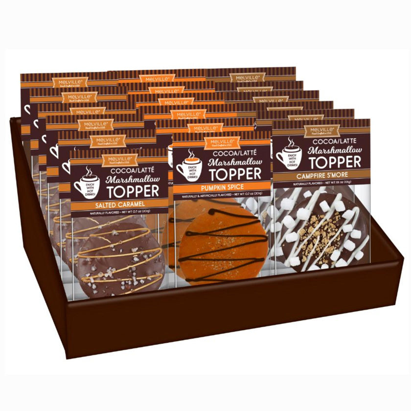 Melville - Cocoa Toppers - Fall Chocolatey Dipped Marshmallow - Assorted - Display