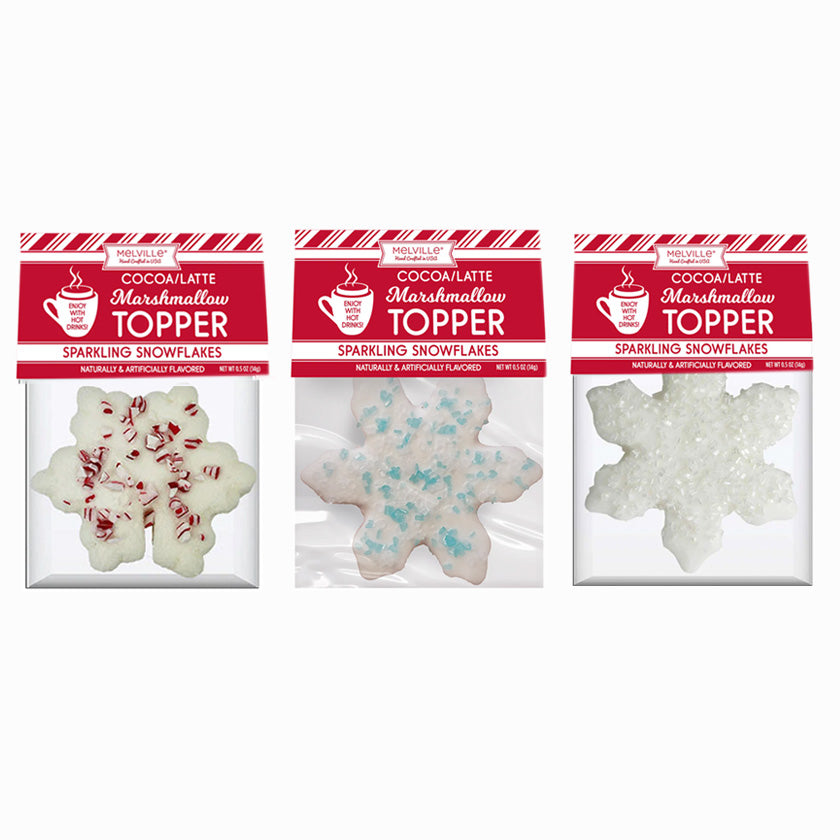 Melville - Cocoa Toppers - White Chocolatey Snowflake Asst Marshmallows - Bulk