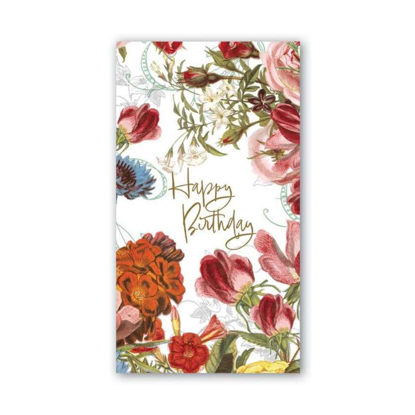 Michel Design Works - Happy Birthday Flowers Hostess Napkin