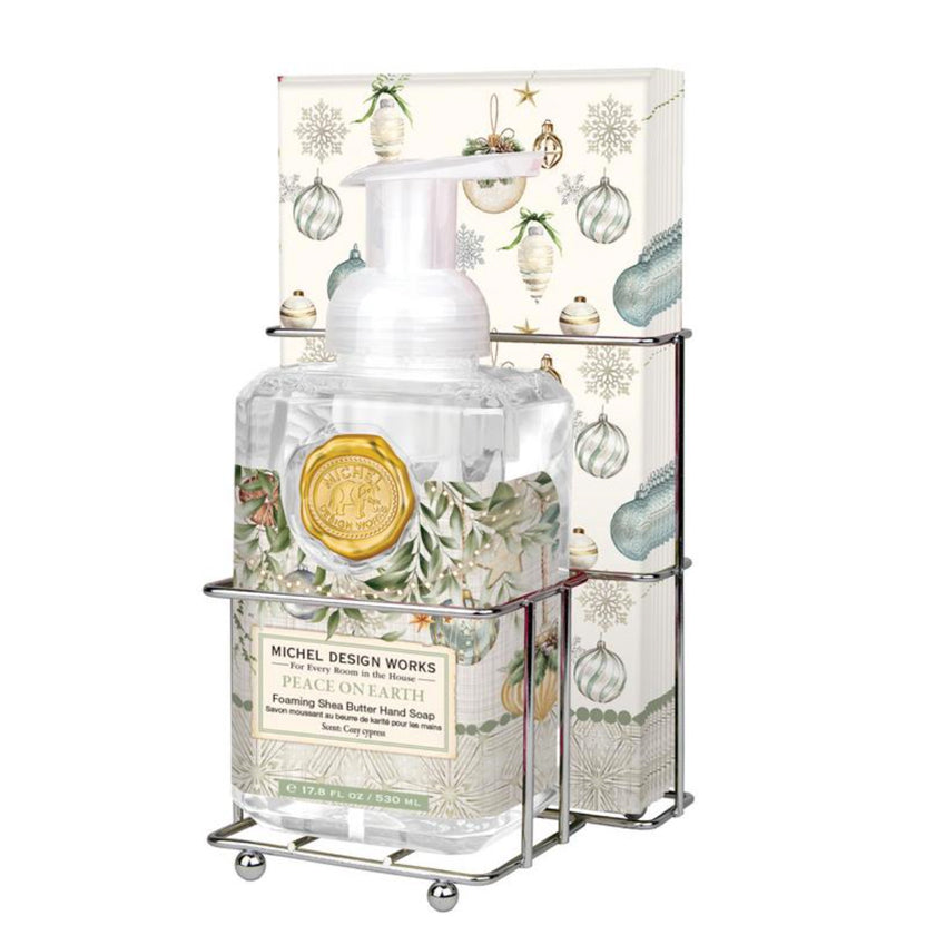 Michel Design Works - Peace on Earth Foaming Hand Soap & Hostess Napkin Set
