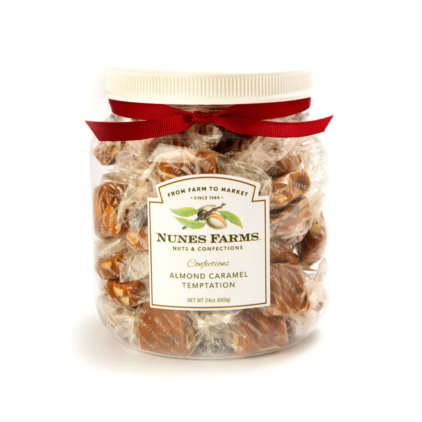 Nunes Farms - Caramel Almond Chews Temptation Jar