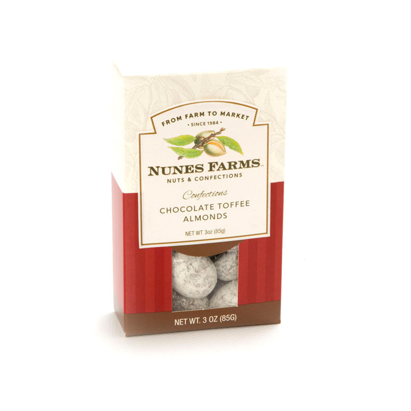 Nunes Farms - Chocolate Toffee Almonds in 3oz Box