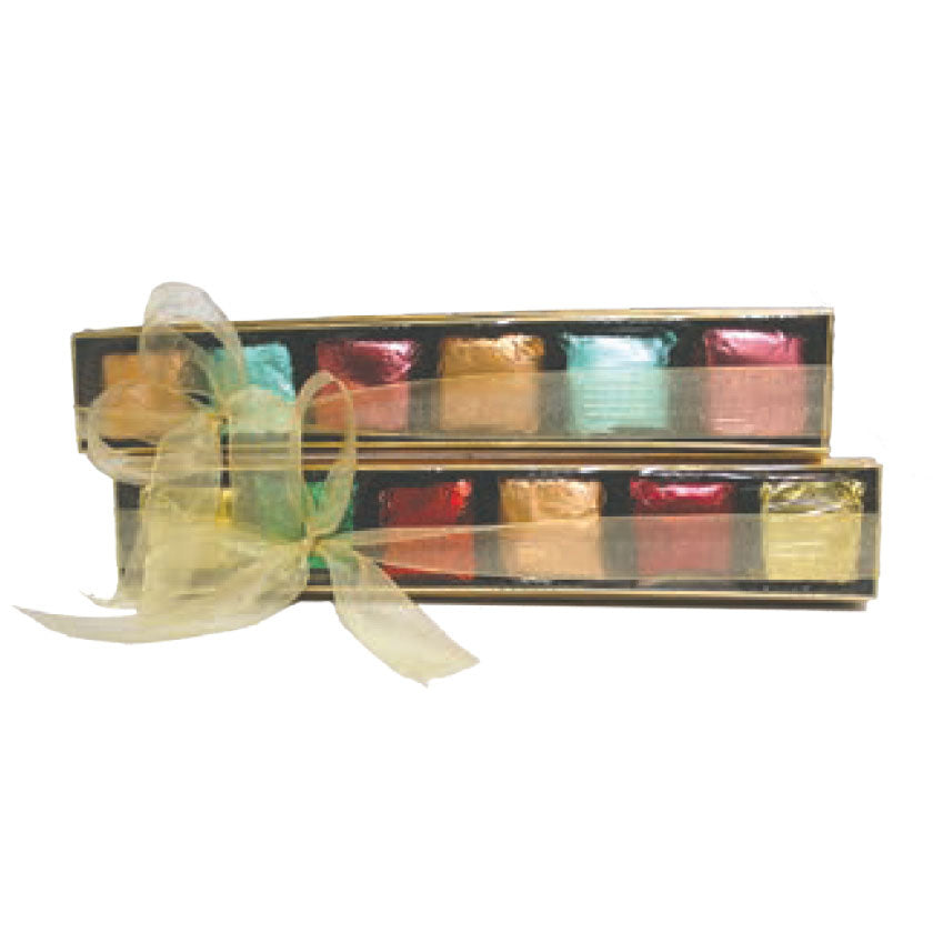 Nunes Farms - 12-piece Chocolate Dipped Chews in Gold Skinny Gift Box