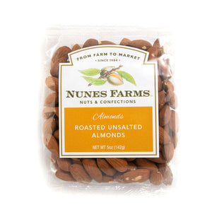 Nunes Farms - Roasted Unsalted Almonds in 5oz Bag