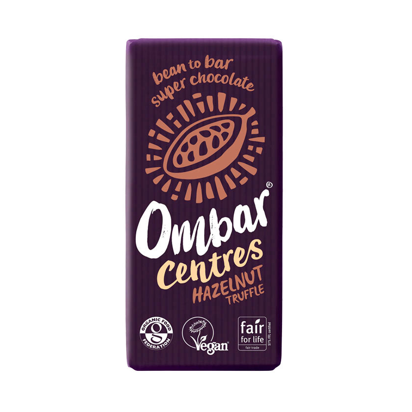 Ombar - Centres Hazelnut Truffle Chocolate Bar