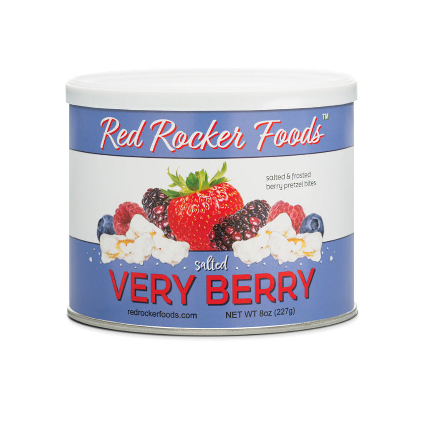 Red Rocker Candy - Salted & Frosted Pretzel Bites - Salted Wild Berry