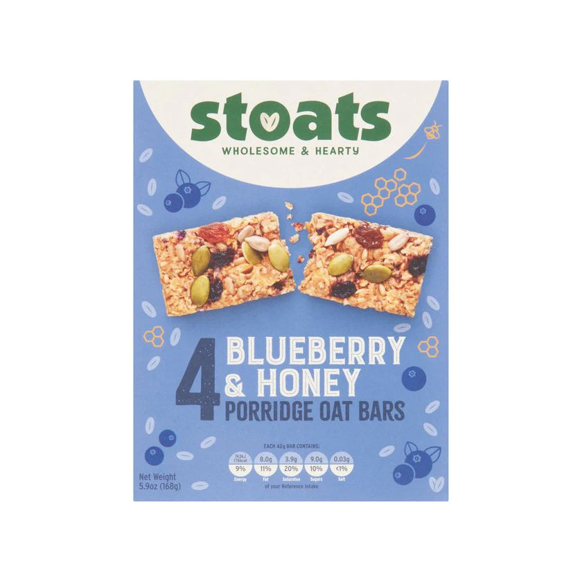 Stoats - Porridge Oat Bar - Blueberry &amp; Honey 168g