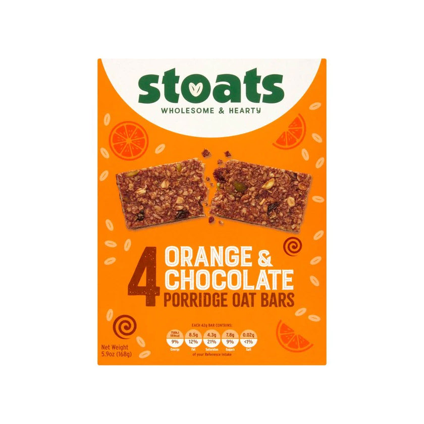 Stoats - Porridge Oat Bar - Orange & Chocolate 168g