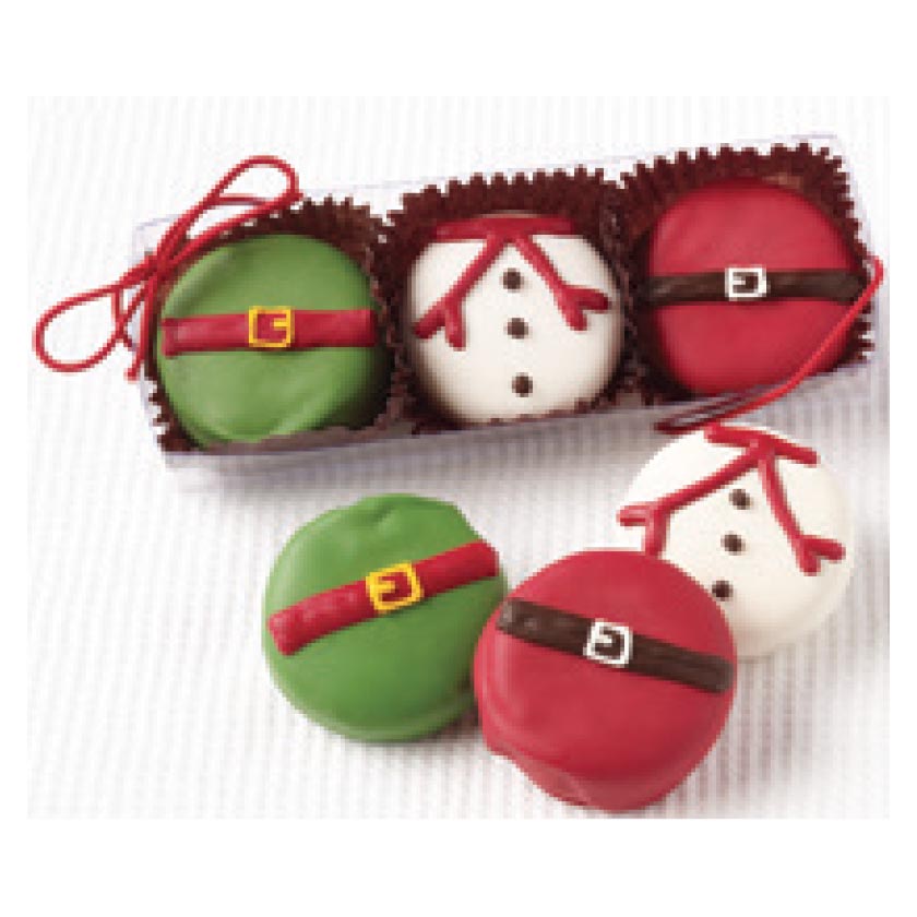 Sweet Shop USA - 3pc White Chocolate Covered Oreos® (Elf, Snowman & Santa) Acetate