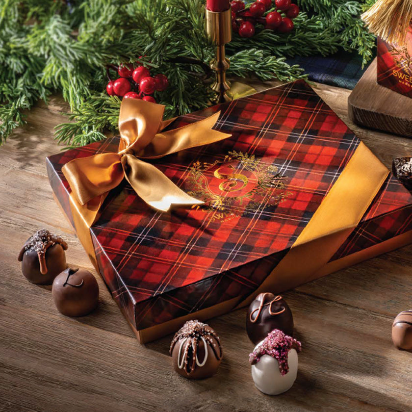 Sweet Shop USA - Holiday - 12pc Assorted Truffles Tartan Collection - 12oz