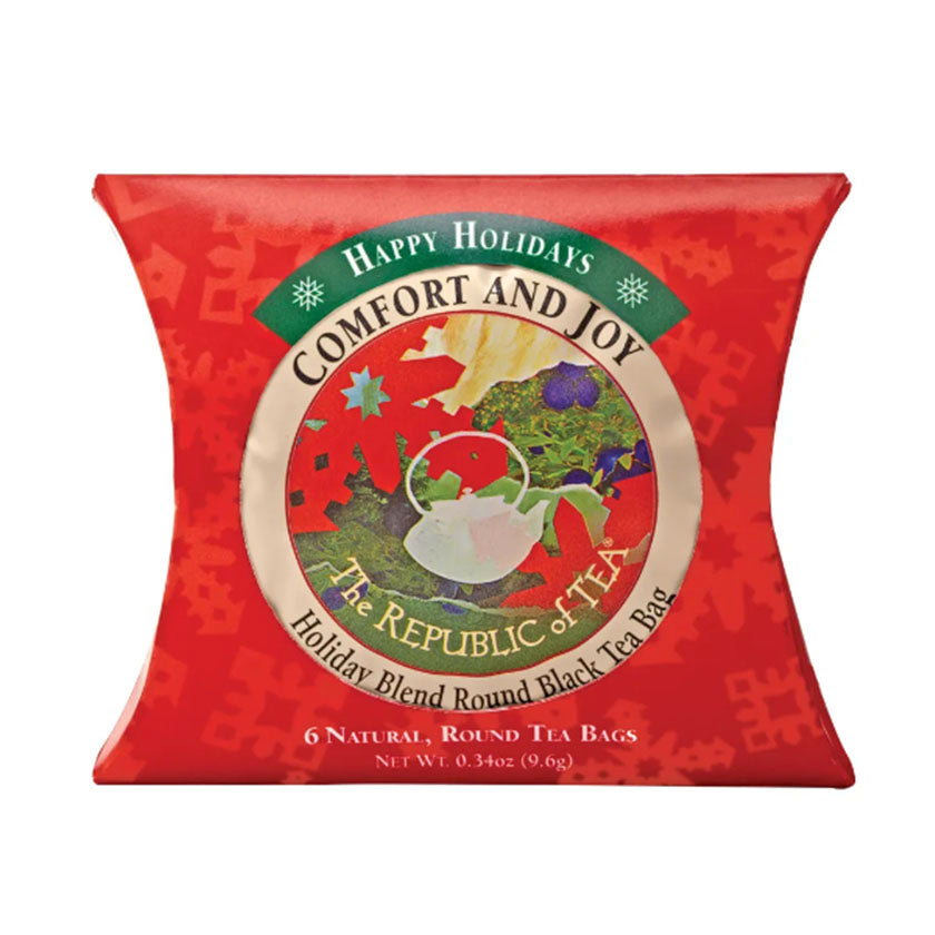 The Republic of Tea - Comfort & Joy Black Overwrap Sampler Pillow