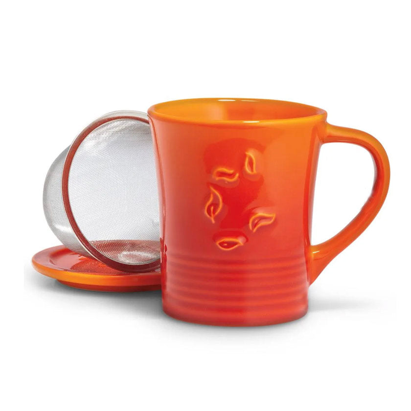 The Republic of Tea - Dancing Leaves Mug - Orange