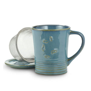 The Republic of Tea - Sky Blue Dancing Leaves Mug