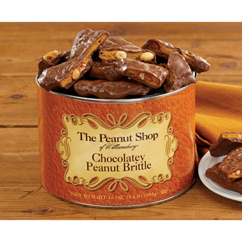 The Peanut Shop - Brittles - CHOCOLATEY PEANUT BRITTLE, 16oz