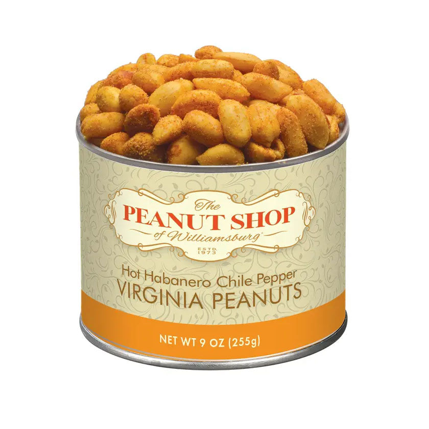 The Peanut Shop - Seasoned Virginia Peanuts - HOT HABANERO SPICED CHILE PEPPER, 9oz