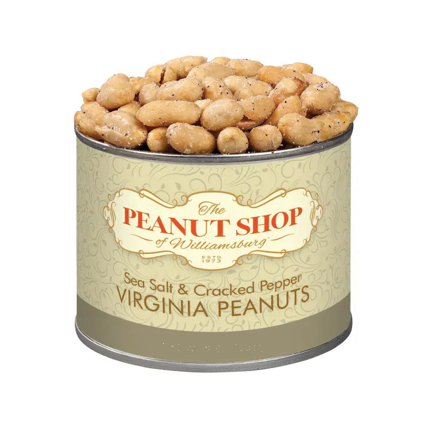 The Peanut Shop - Seasoned Virginia Peanuts - SEA SALT & CRACKED PEPPER, 32oz