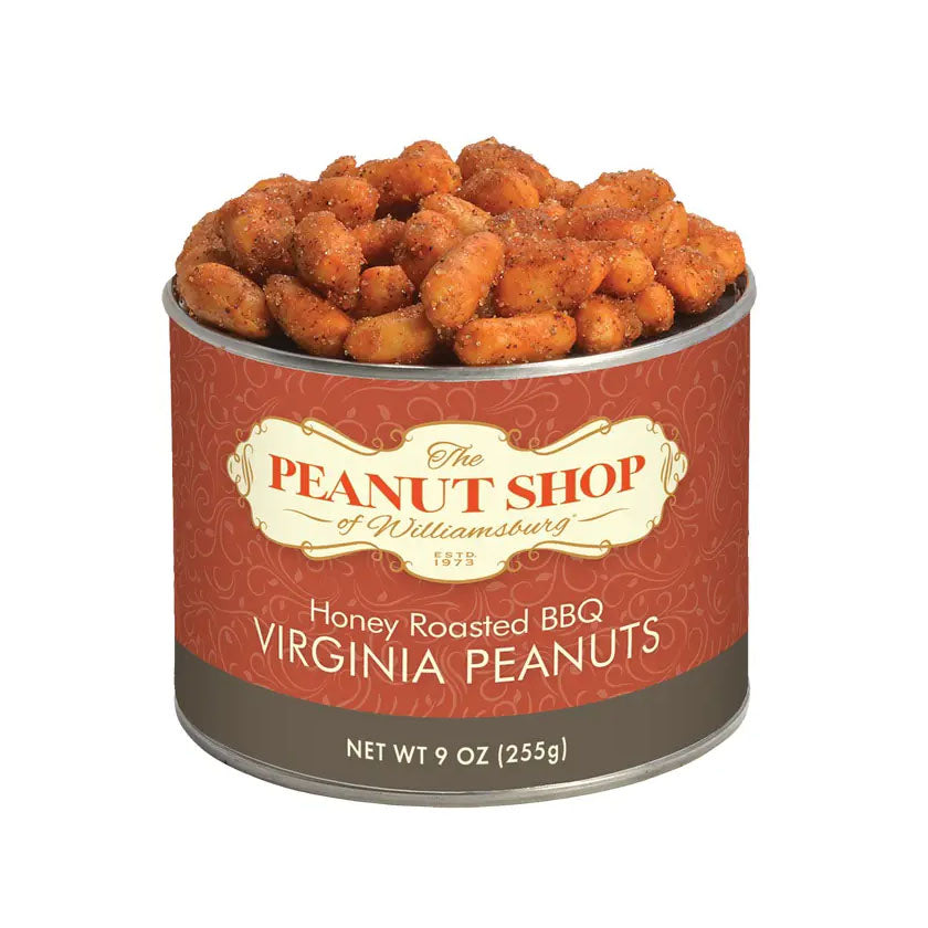 The Peanut Shop - Sweet Virginia Peanuts - HONEY ROASTED BARBECUE PEANUTS, 9oz