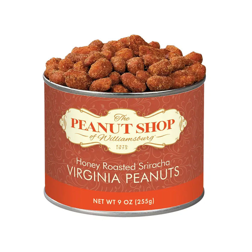 The Peanut Shop - Sweet Virginia Peanuts - HONEY ROASTED SRIRACHA PEANUTS, 9oz