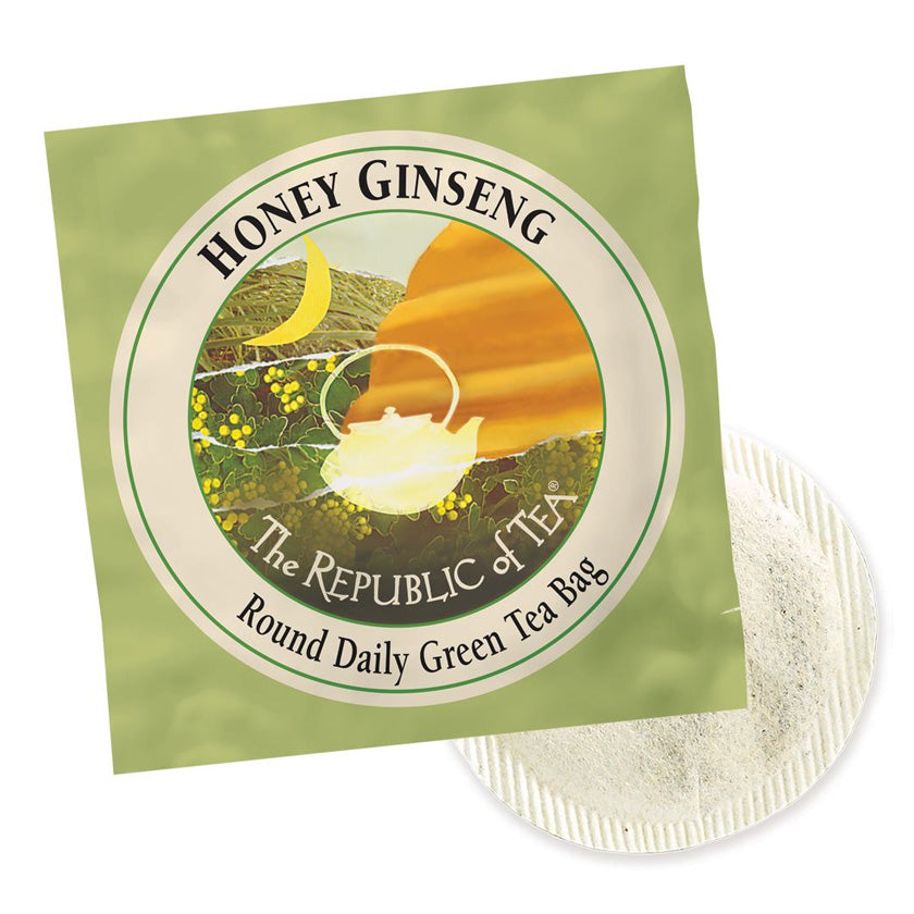 The Republic of Tea - Daily Green Tea® - Honey Ginseng Green Overwraps (50 Bags)