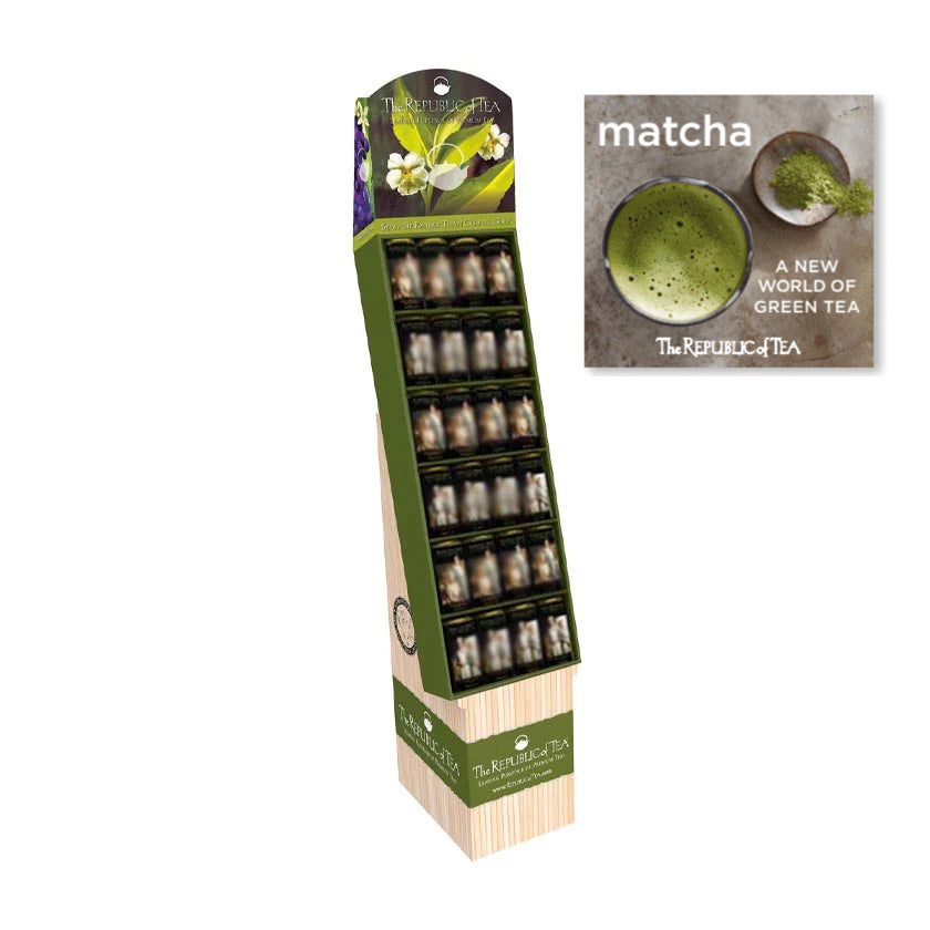The Republic of Tea - Double Green Matcha Teas - Loaded Shipper Display