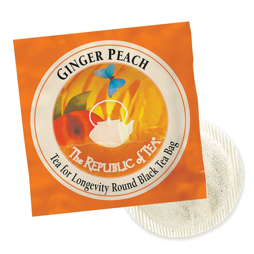 The Republic of Tea - Ginger Peach Overwraps (50 Bags)