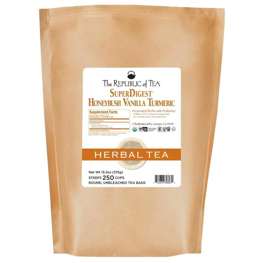 The Republic of Tea - Organic Honeybush Vanilla Turmeric SuperDigest Tea® Bulk Bag (250 ct)