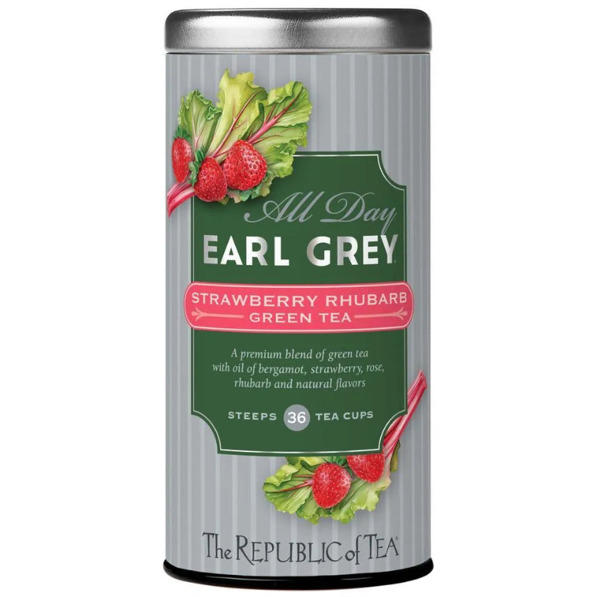 The Republic of Tea - All Day Earl Grey Strawberry Rhubarb Green 