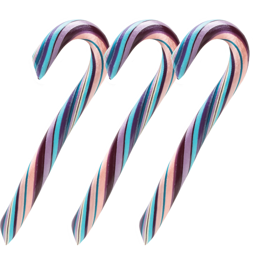 Hammond's Candies - Candy Canes - Tie Dye (cotton candy) - 1.75oz