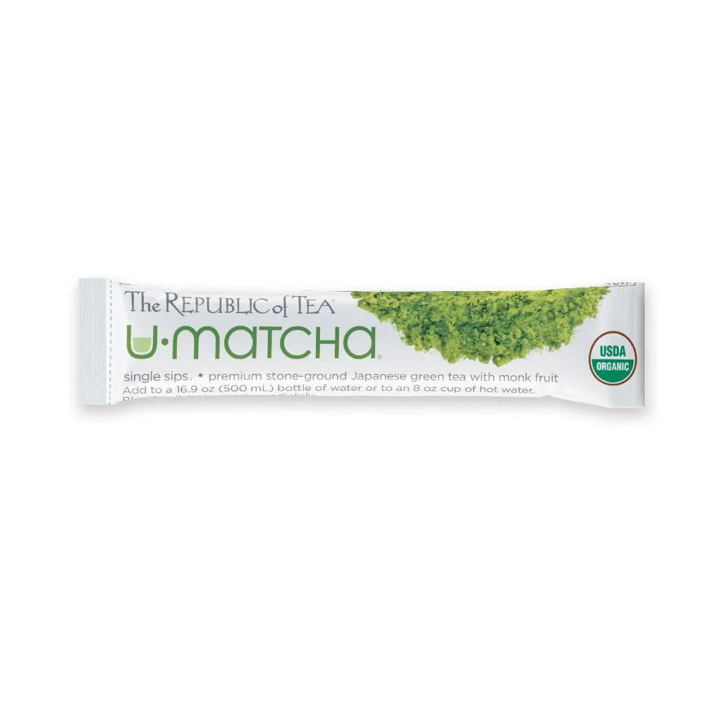 The Republic of Tea - Single Sips - Organic Matcha - Bulk (50 Pouches) - 50 ct