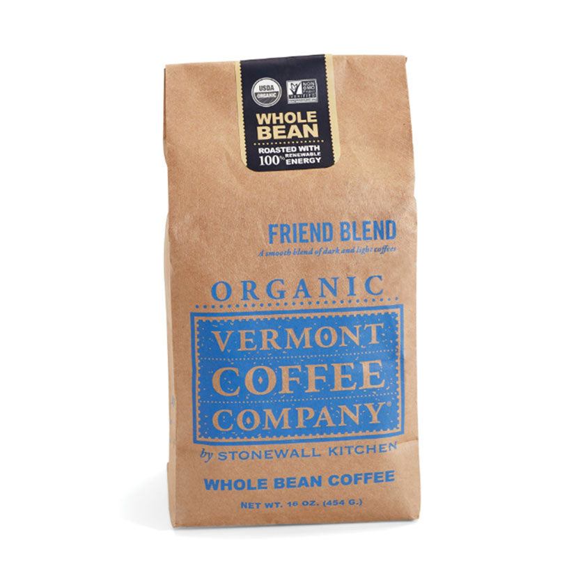 Vermont Coffee - Organic Friend Blend Whole Bean 16oz