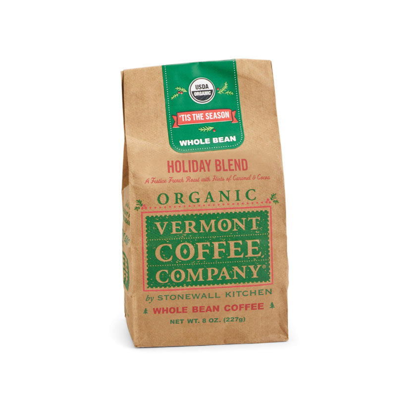 Vermont Coffee - Organic Holiday Blend Whole Bean Coffee 8oz