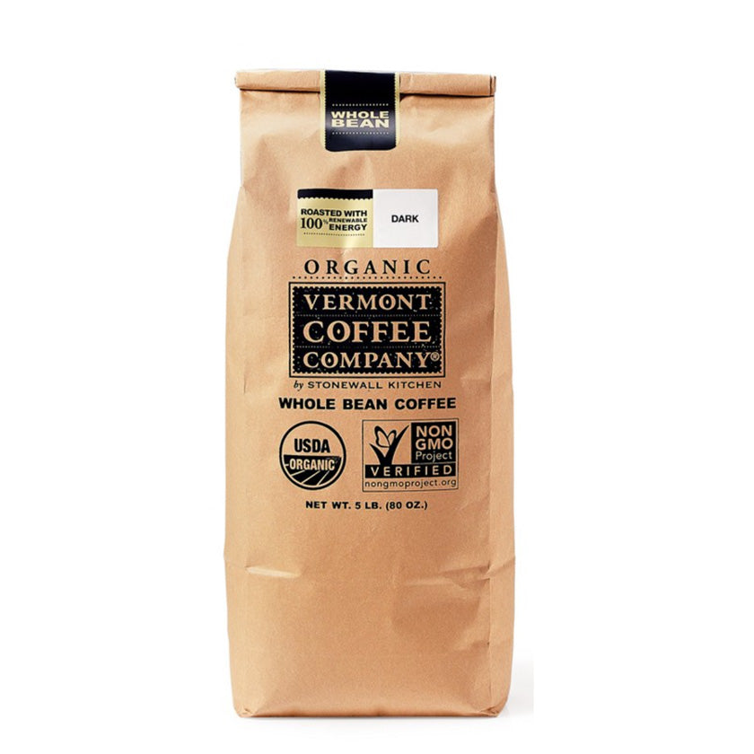 Vermont Coffee - Organic Dark Whole Bean 80oz (Bulk)